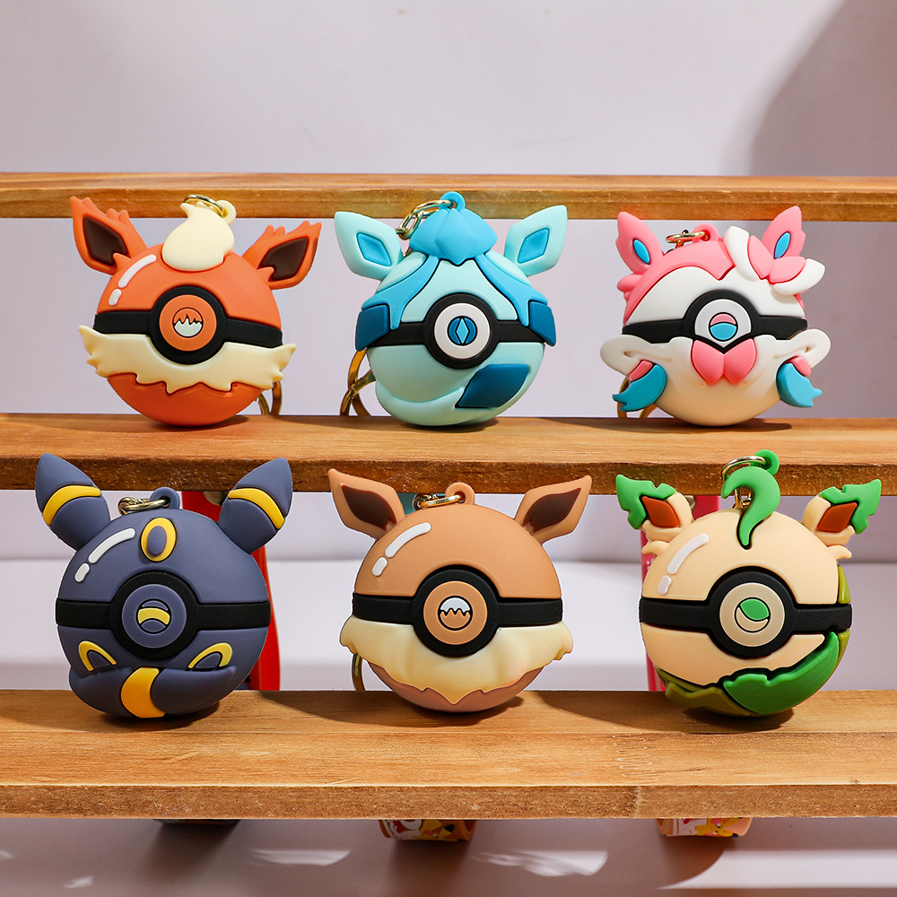 Pokeball Cosplay Prop - 6 Pezzi Portachiavi Cartoon Pikachu, Ciondolo