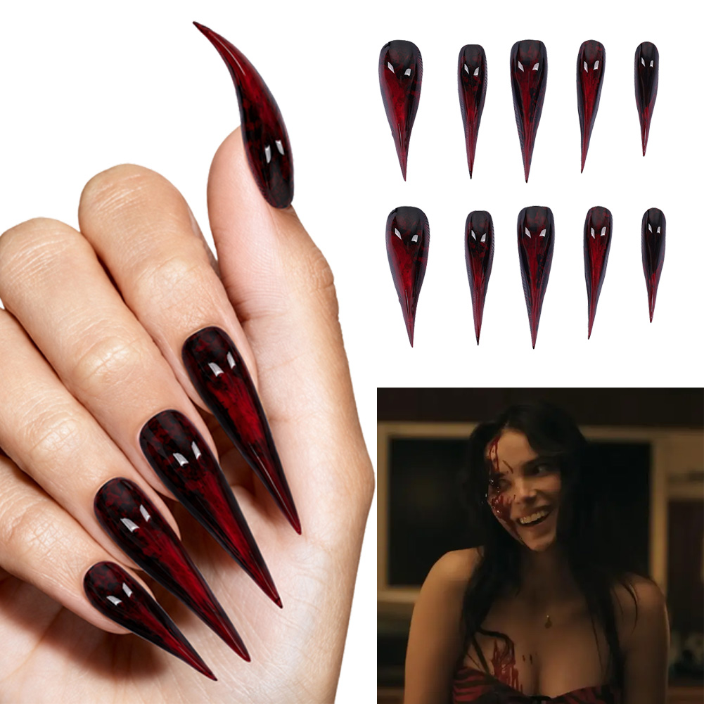 Cosplay Prop Painting - Unghie Finte Rosse Nikki Cosplay, Accessori
