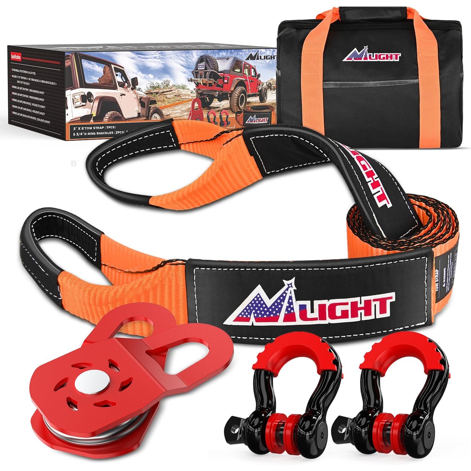D Ring Strap - Kit di Recupero Fuoristrada Nilight, Cinghia