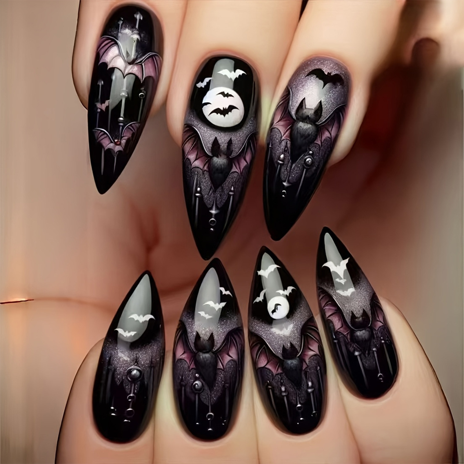 24 Pezzi Unghie Finte di Hallo - Cosplay Bat Prop recensione e prezzo